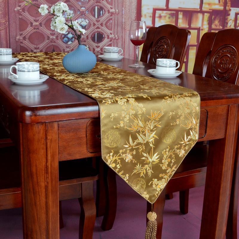 Bảng cờ Trung Quốc cổ điển retro satin mới bảng vải bàn cà phê vải trang trí truy cập vải giường đuôi khăn giường cờ mẫu khăn trải bàn phòng họp