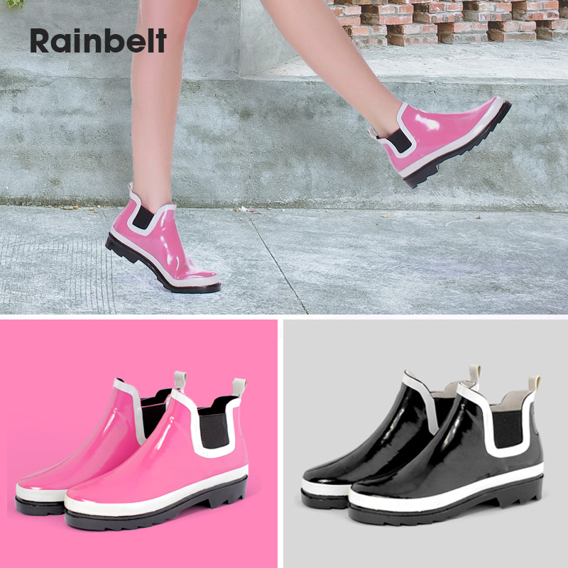 Low Cylinder Rain Shoes Lady Korea Fashion Short Barrel Rain Boots Female lovers Low Bunch Waterproof Shoes Glue Shoes Cover Shoes