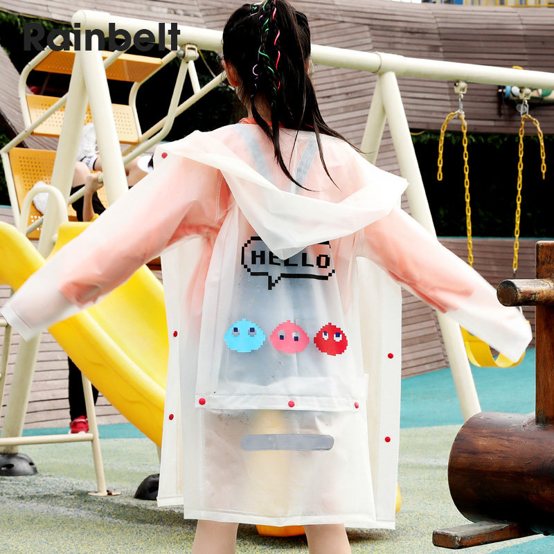 Children's raincoat girls kindergarten boys baby transparent raincoat full body waterproof cute primary school student with school bag