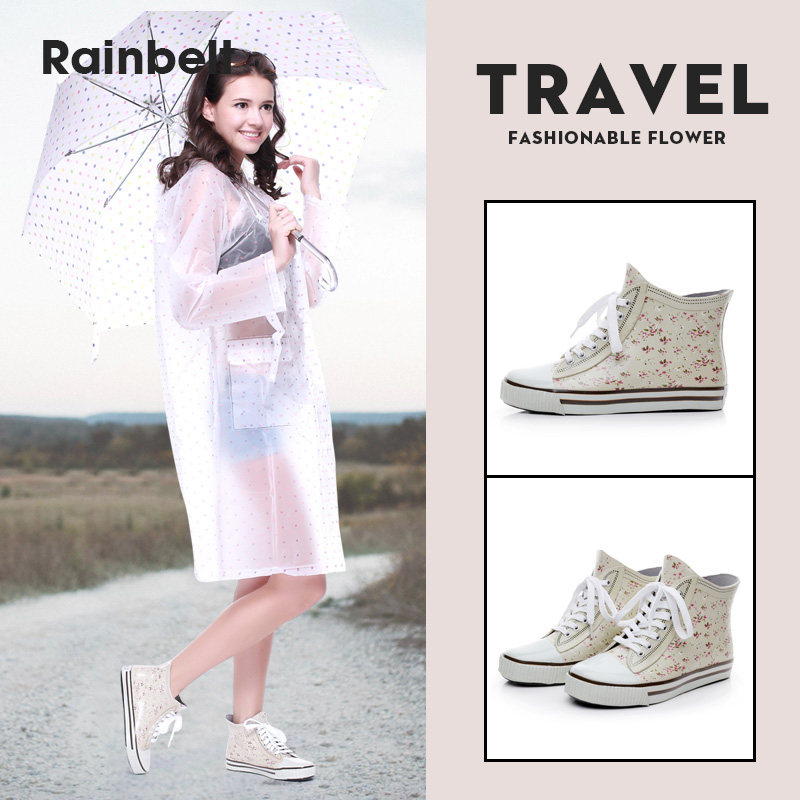 Fashion Waterproof Shoes Lady Rain Boots Short Barrel Women Style Rain Shoes Nice Low Help Non-slip Set Shoes Adults Wear rubber shoes