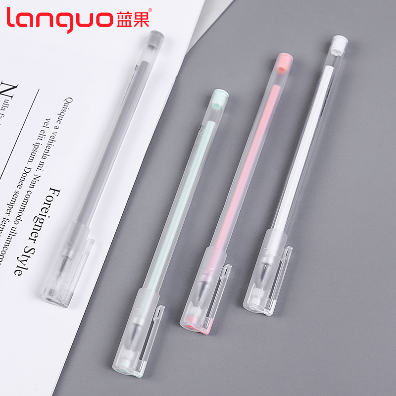 Blue fruit black 12 exam gel pen plain style simple creative gel pen replaceable core refill 0 5 black office signature pen Student gel pen ins simple office ball pen