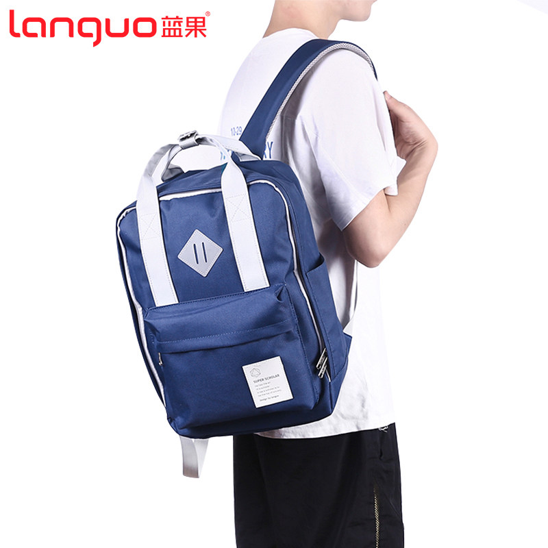 Blue fruit bag men's and women's fashion trend Tibetan blue shoulder bag female Korean version of high school ins light fashion students junior high school students school bag simple college wind large-capacity Japanese network red school bag
