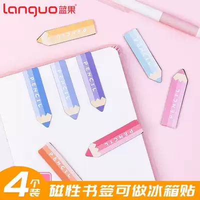 Blue fruit 4 color pencil magnetic bookmarks can be made refrigerator stickers creative modeling series students with hipster magnet bookmarks cute bookmarks clip girl heart bookmarks college students