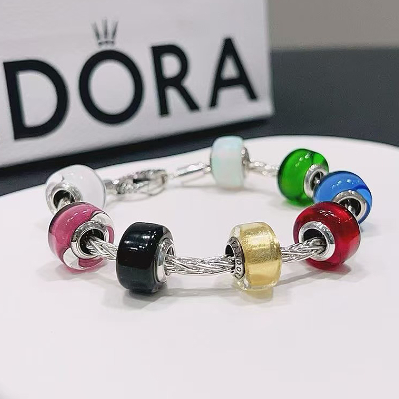 Pandora Beads White Mini Glass Beads Multi-Color DIY Charm 793118 Personalized Gift Pandora Beads White Mini Glass Beads Multi-Color DIY Charm 793118 Personalized Gift