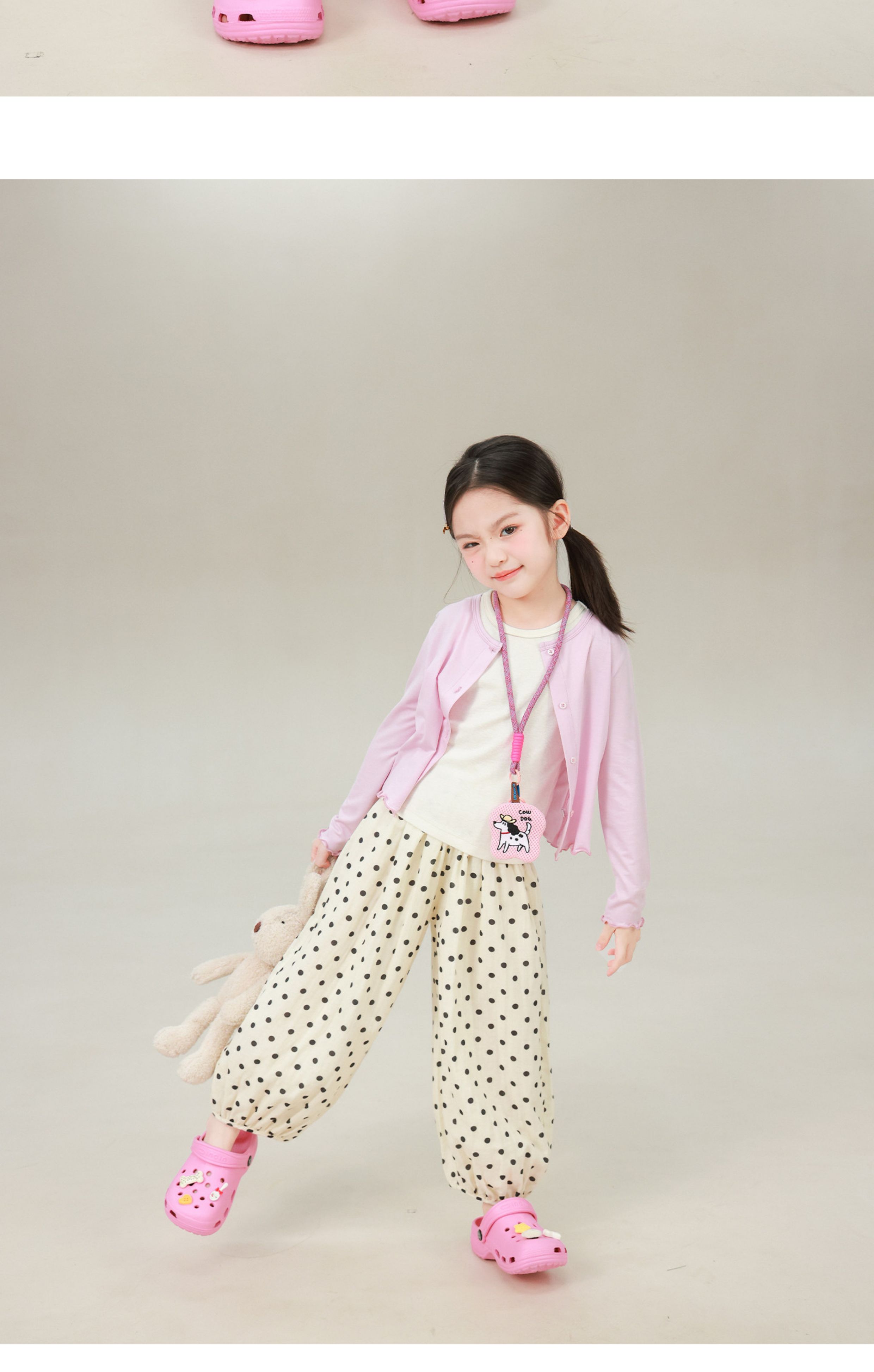 Big-Eared Elephant Girl's Polka Dot Plaid Walking Pants 2026 Summer New Style Baby Pure Cotton Loose Breathable Lantern Pants — 13