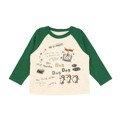 Big-Eared Elephant Girl's All-Over Print Raglan T-Shirt 2026 Autumn New Style Pure Cotton Round Neck Casual Long-Sleeve Top Trendy — 1