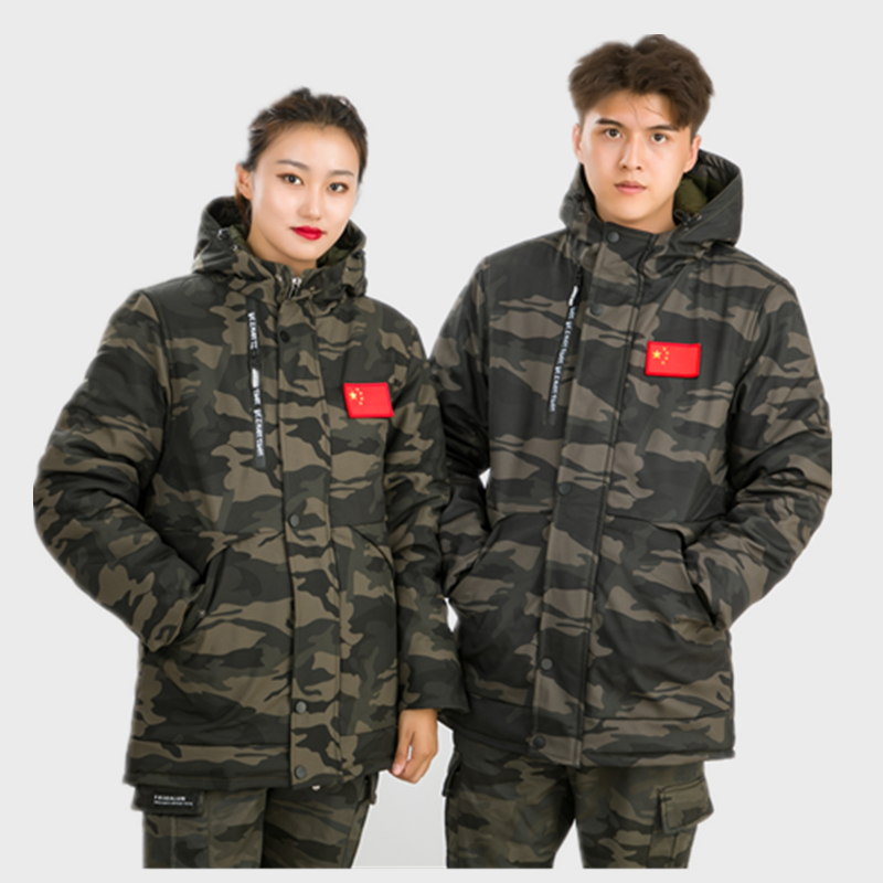 Winter warm coat men's medium long version waterproof thickened cotton coat cold storage cotton padded jacket Women anti-cold even cap windproof cotton clothes