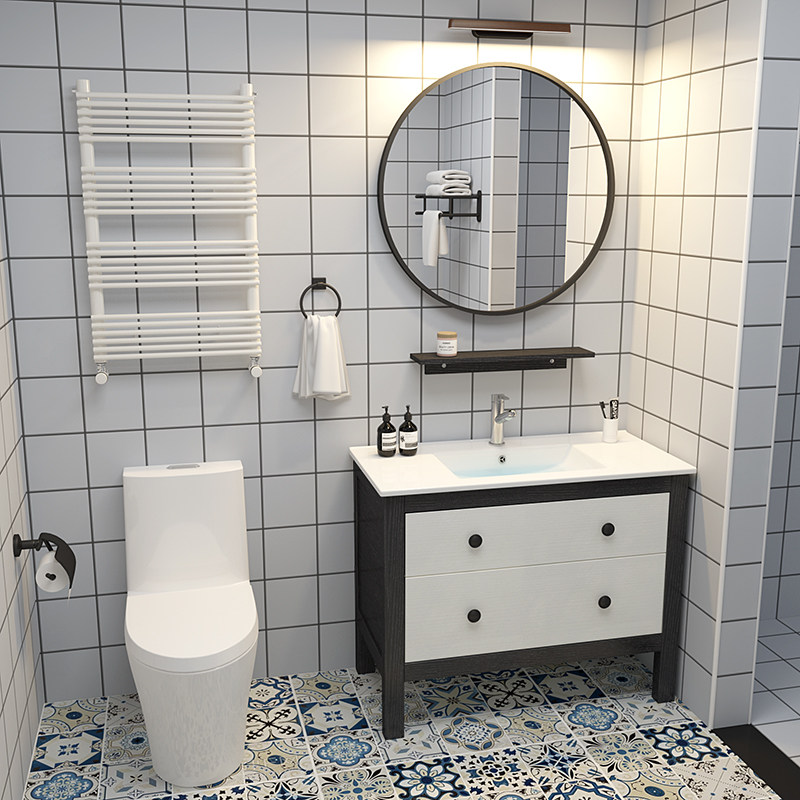Nordic bathroom cabinet combination small apartment modern minimalist powder room washbasin washbasin toilet home
