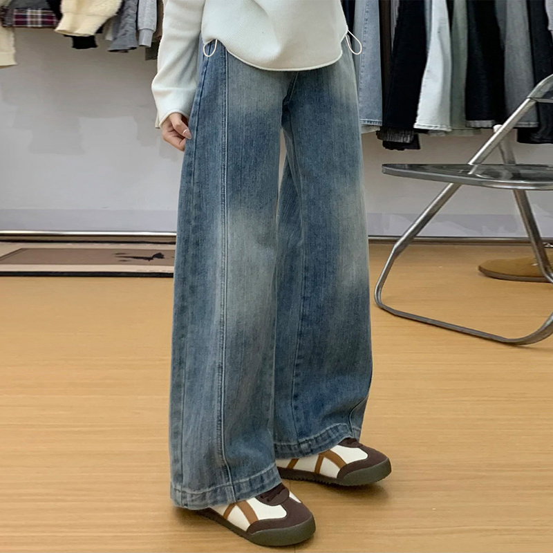 American Retro Wide-Leg Maternity Jeans 2026 New Spring and Autumn Slimming Design Loose Drapey Curved Pants