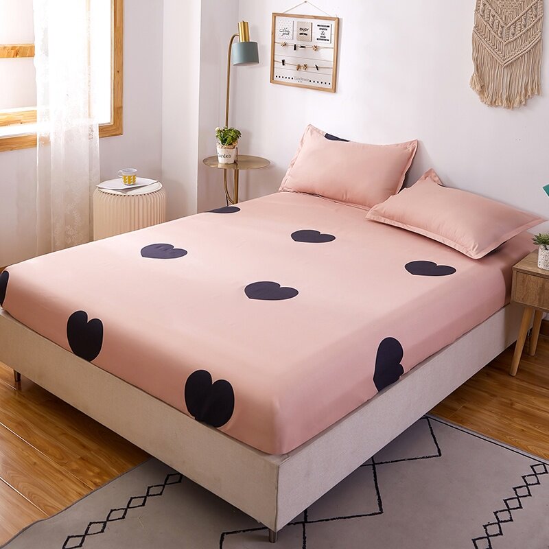 Simple fitted sheet non-slip bedspread fitted sheet one piece brown pad protector cover sheet bag brown pad mattress cover