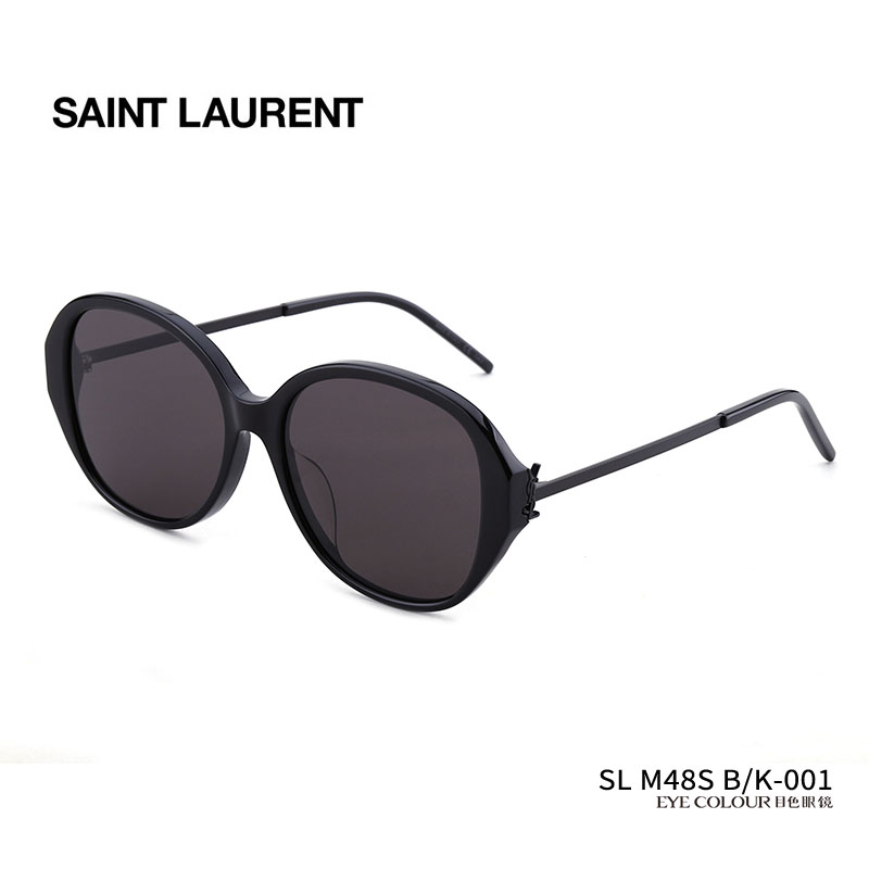 YSL Saint Laurent Sunglasses 2022 New Women's Fashion Round Plate Large Frame Sunglasses SLM48S B K