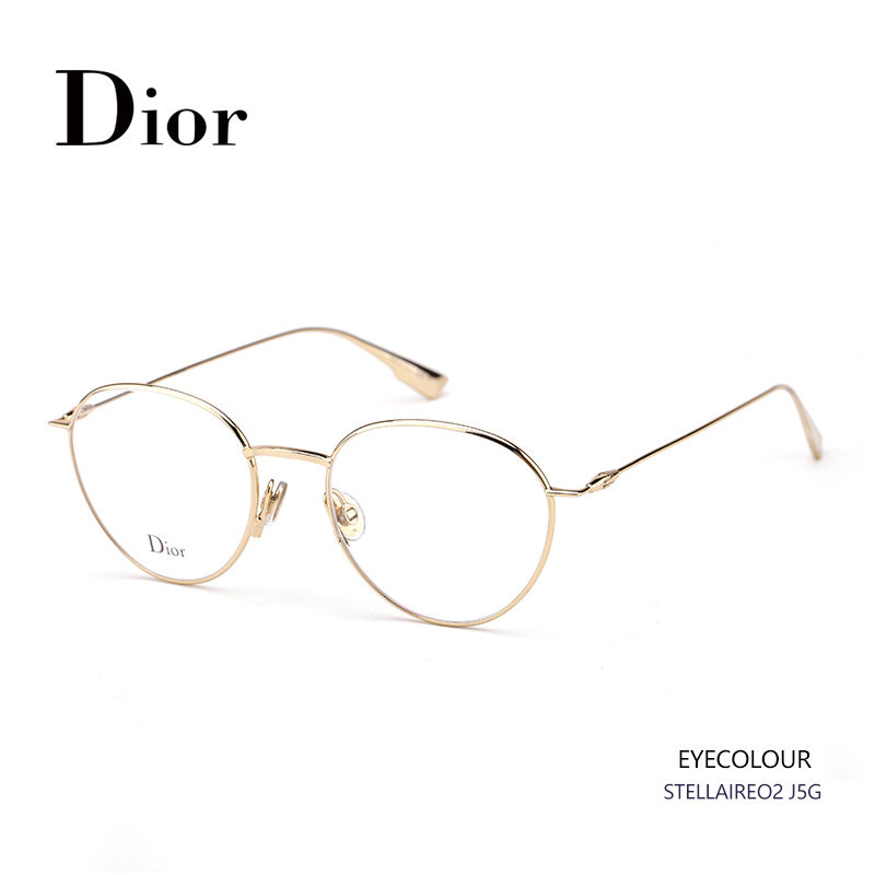 Dior Dior eye frames female gold silk big frame fashion retro round frame near-lens frame male STELLAIREO2 O8