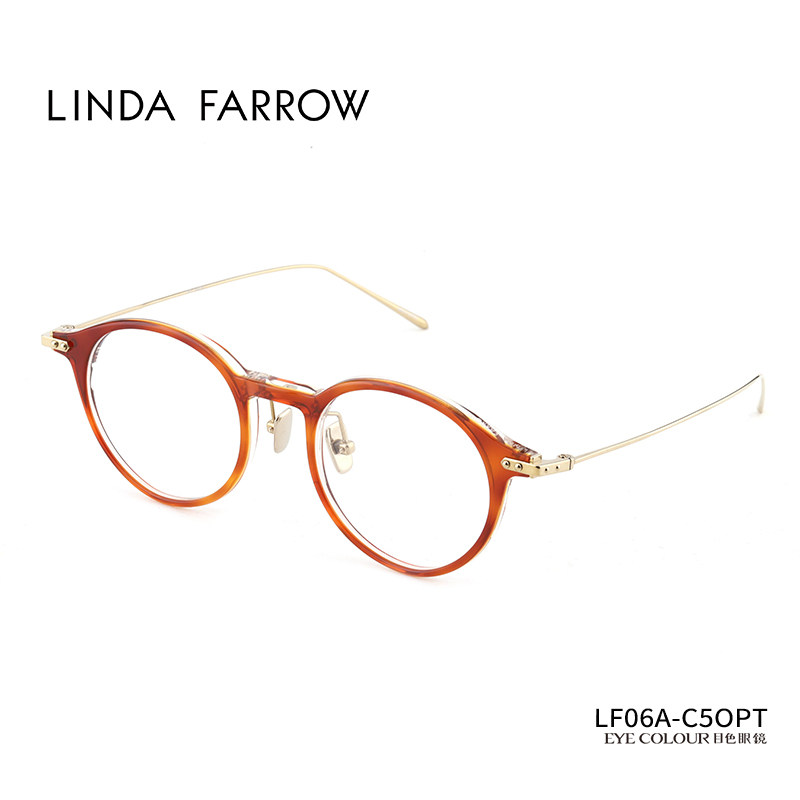 LINDA FARROW Linda Farrow Eye frames designer round male and female titanium alloy fashion spectacle frame LF06A