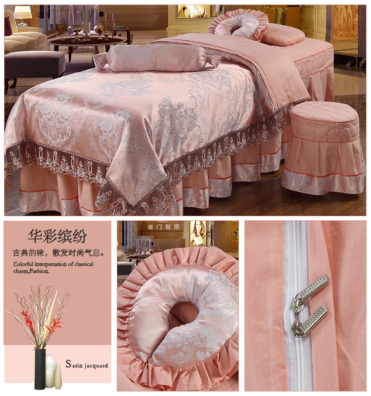 Cao cấp mới dầu gội đầu sau sinh da đẹp bedspread denim bông hoa ren bedspread tùy chỉnh SPA - Trang bị tấm các mẫu ga giường spa