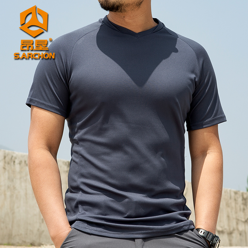 Summer round dry T - shirt men ultra thin air - air speed dry sleeve loose Lauren Lauren shirt outdoor sports tactics POLO