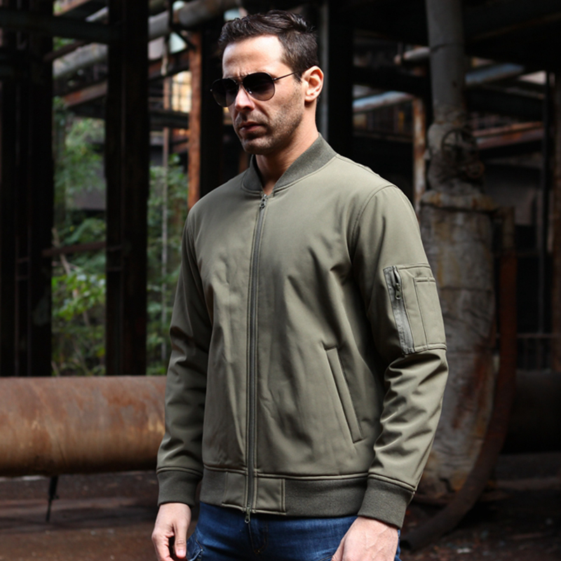 Angken MA1 soft shell jacket men's autumn outdoor tactical jacket windproof warm winter fleece jacket jacket