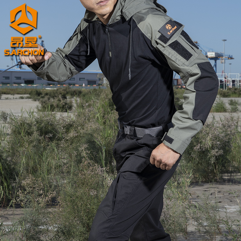 Instructor Tactical Outdoor Physical Fitness Training Men's Spring Autumn Army Meme Special Soldiers Combat Training Wear Long Sleeve T-shirt G3 Frog Jacket