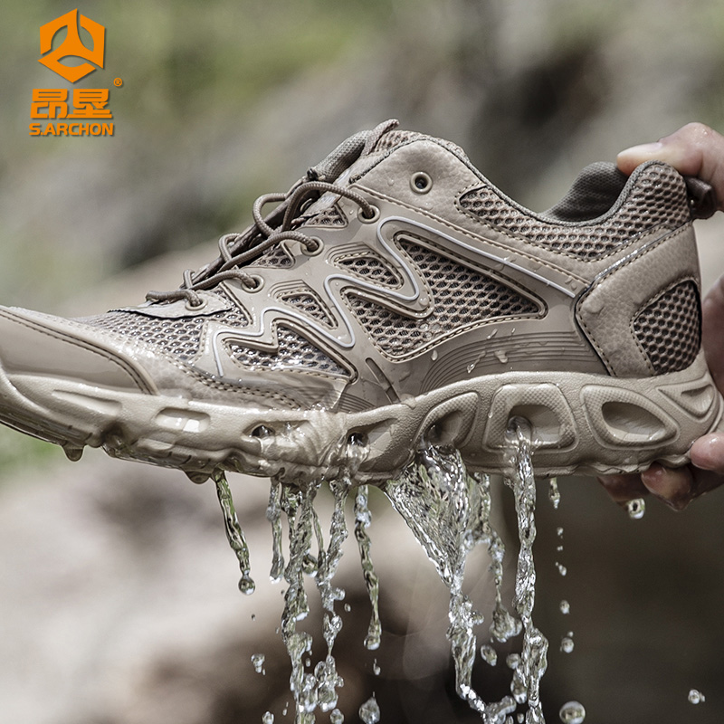 Instructor tactical outdoor creek shoes breathable hiking shoes men's hiking shoes mesh ultra-light amphibious wading shoes non-slip