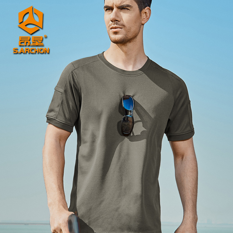 Instructor Tactical Summer Speed Dry T-shirt Male Outdoor Sports Round Collar Short Sleeve Special Soldier Military Fan Half Sleeve Speed Dry Clothing