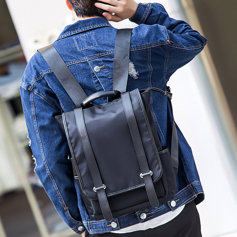 Men's Bag Casual Han Edition Double Shoulder Bag Men Fashion Trends Students School Bags Sport Waterproof Oxford Cloth Travel Bag