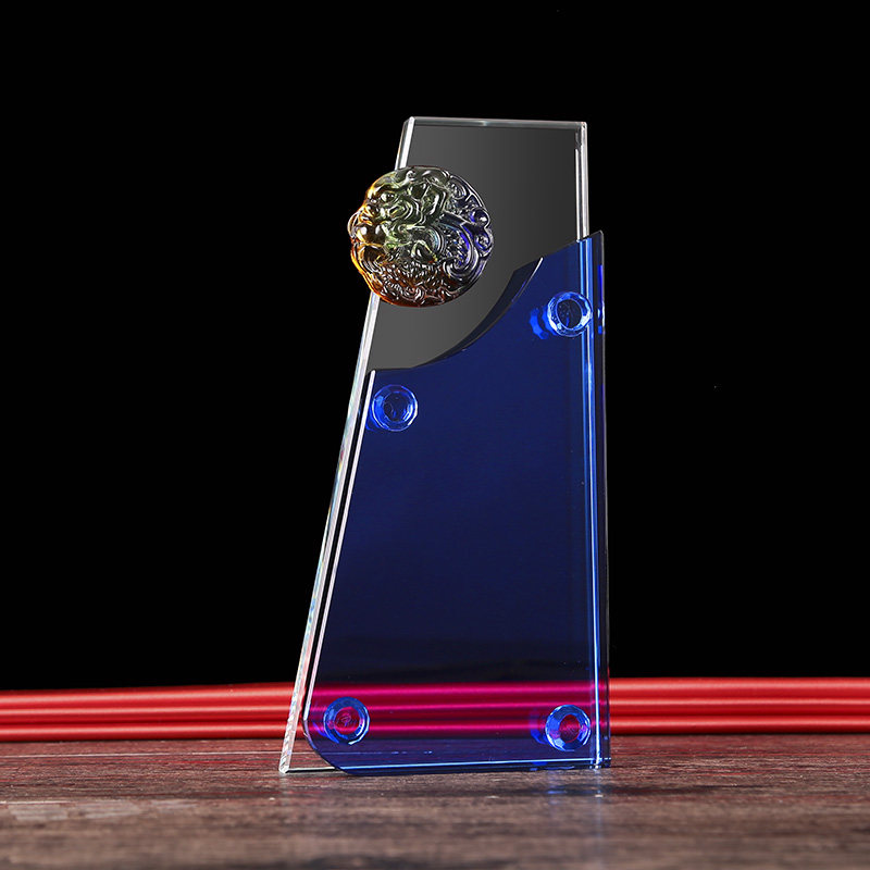 0146 glass crystal trophy medal custom crystal authorization card spot competition awarding company annual meeting trophy