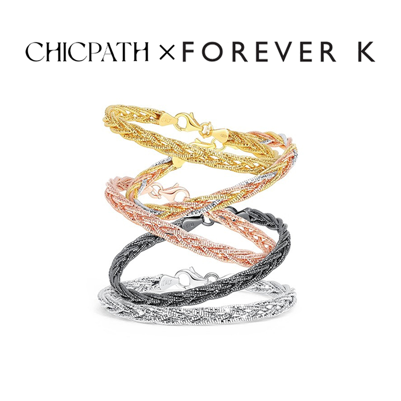Foreverk Fashika Italian Perpetual Motion Bracelet 18K Gold-Plated Silver Bracelet Zhang Yixing Same Style Accessory