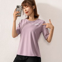 Fitness sports coat womens loose running short sleeve T-shirt quick-drying fitness clothes ins Net red thin training yoga clothing