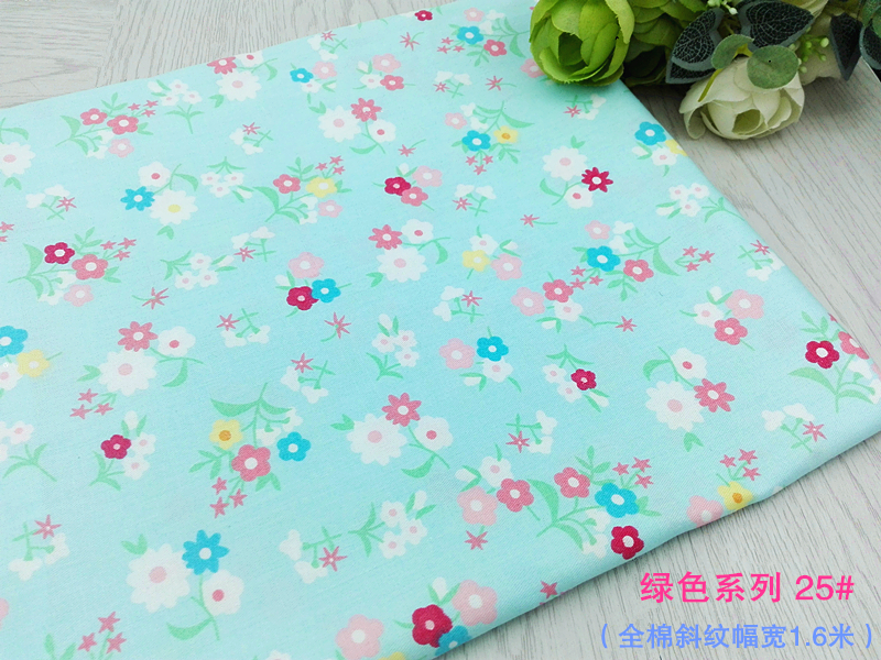 Màu xanh lá cây mục vụ hoa nhỏ vải cotton nhỏ tươi handmade diy rèm áo sơ mi váy vải cotton