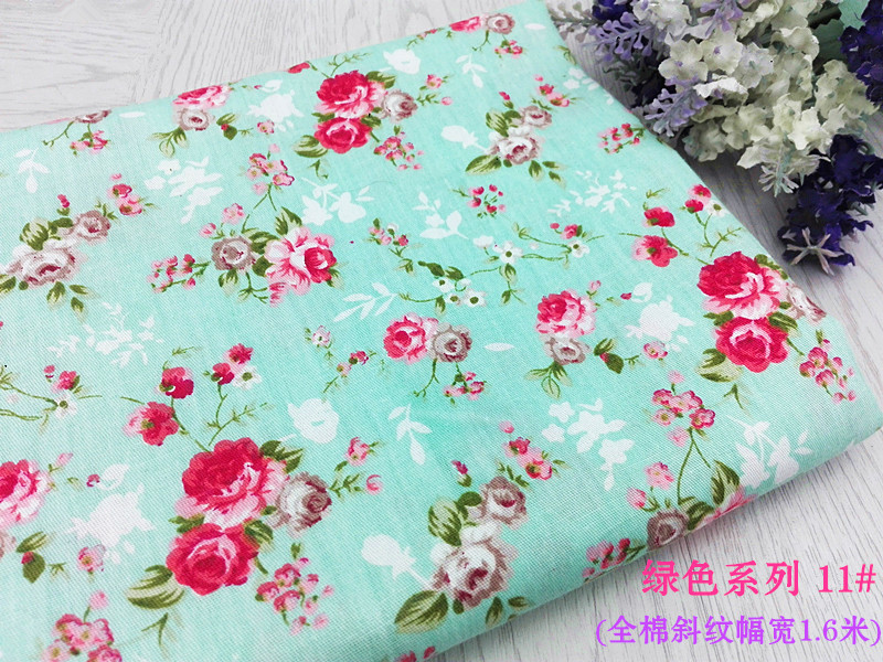 Màu xanh lá cây mục vụ hoa nhỏ vải cotton nhỏ tươi handmade diy rèm áo sơ mi váy vải cotton