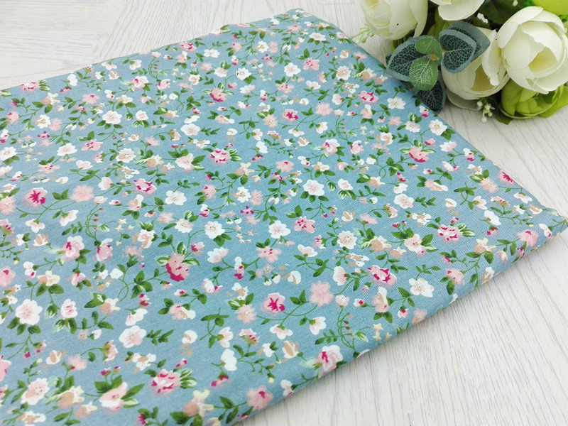 Màu xanh lá cây mục vụ hoa nhỏ vải cotton nhỏ tươi handmade diy rèm áo sơ mi váy vải cotton