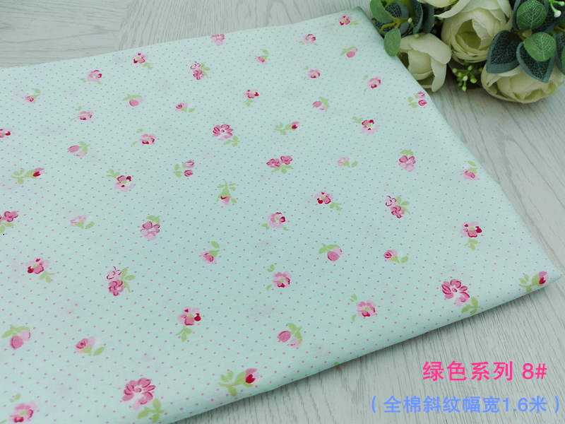 Màu xanh lá cây mục vụ hoa nhỏ vải cotton nhỏ tươi handmade diy rèm áo sơ mi váy vải cotton