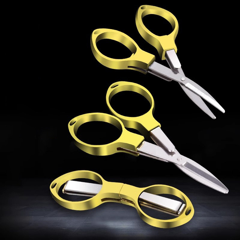 多功能碳钢折叠钥匙串旅行居家日用小剪刀剪鱼线剪轻巧便携钓鱼剪