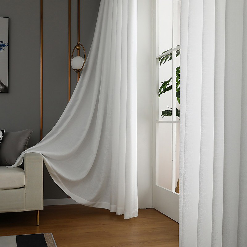 Curtain curtain shining opaque yarn white yarn white fabric