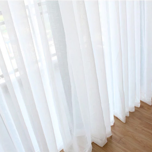Finished product Simple modern living room bay window curtain Balcony screen curtain screen curtain Finished product custom white curtain yarn hemp yarn