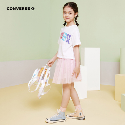 CONVERSE匡威儿童装套装2022夏季新款女童短袖短裙两件套洋气裙子