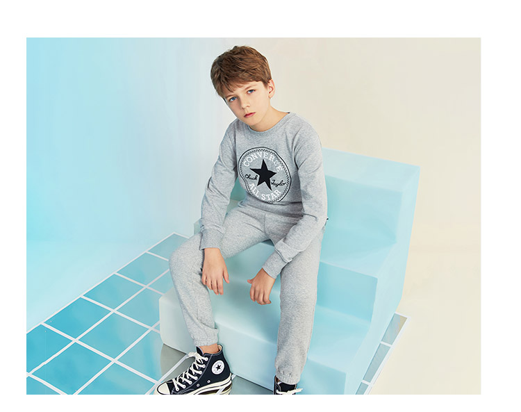 Converse 匡威 儿童潮流时尚 纯棉毛圈卫衣 有加绒款 图7