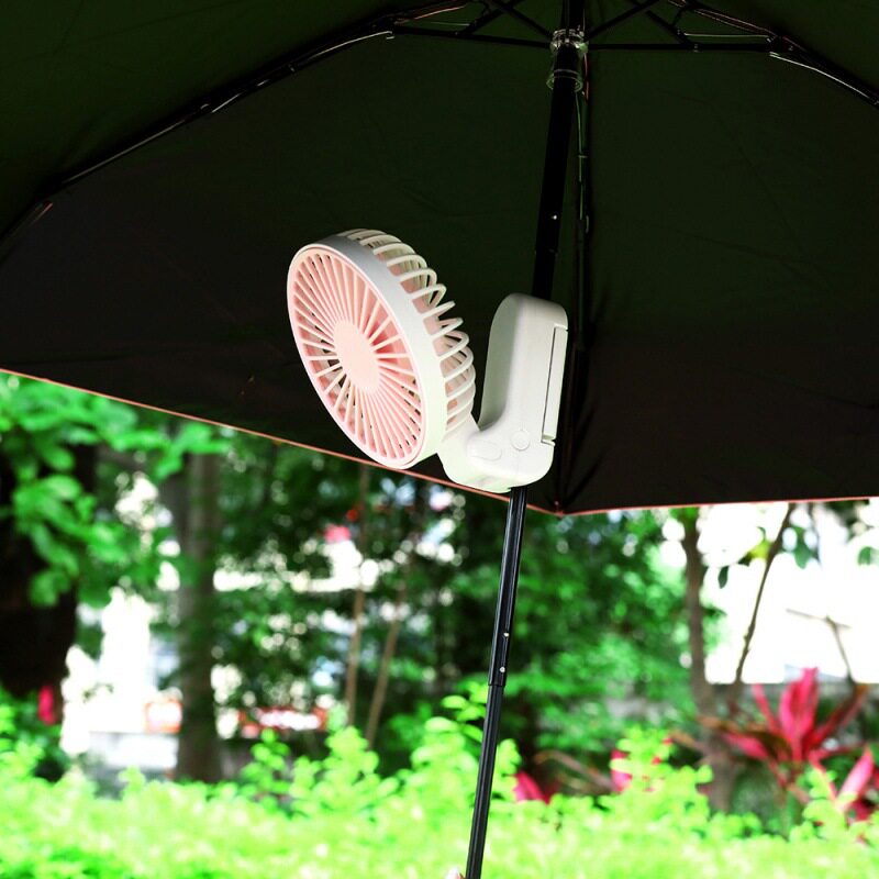 Clip Umbrella Fan Mini Handheld Clip Mobile Phone Small Fan Portable Multifunctional Rechargeable Mute Lazy Folding Fan