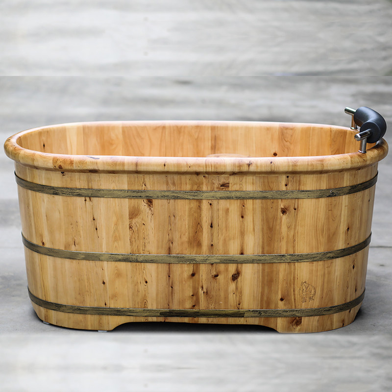 Cisung Jia Xi Wood Barrel Official Crown Real Body Shop JX-0903 Chamberwood Bath Tub With Armrest