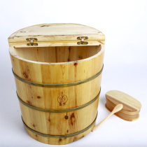 Carxi wood barrel rice barrel solid wood rice barrel chamberal wood anti-mothproof log rice barrel 40 catty of rice