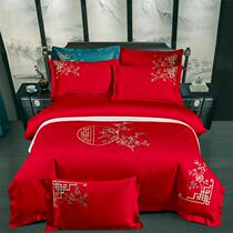 JERYOUN New Chinese high-end cotton wedding four pieces embroidery pure cotton stereo wedding pack was cotton 1 8