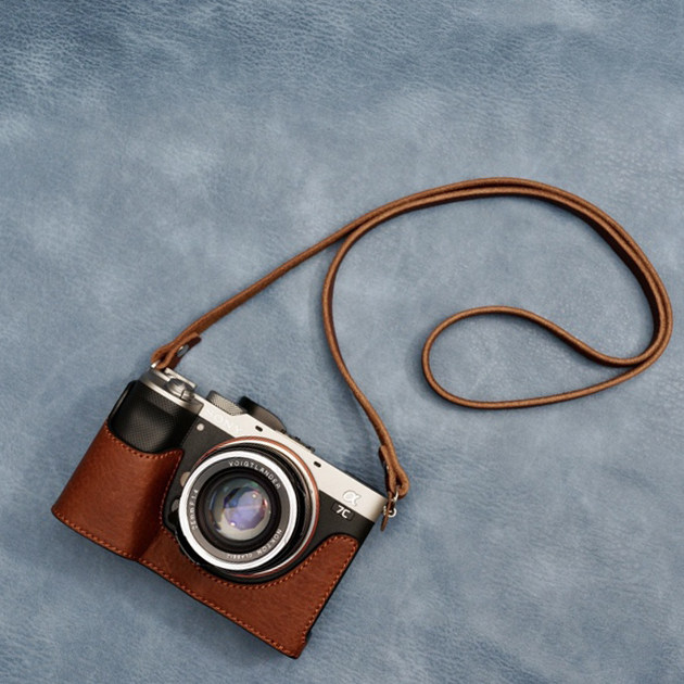 A7C hand for camera leather sheath dermis protective sleeve camera bag head layer cow leather is suitable for Sony