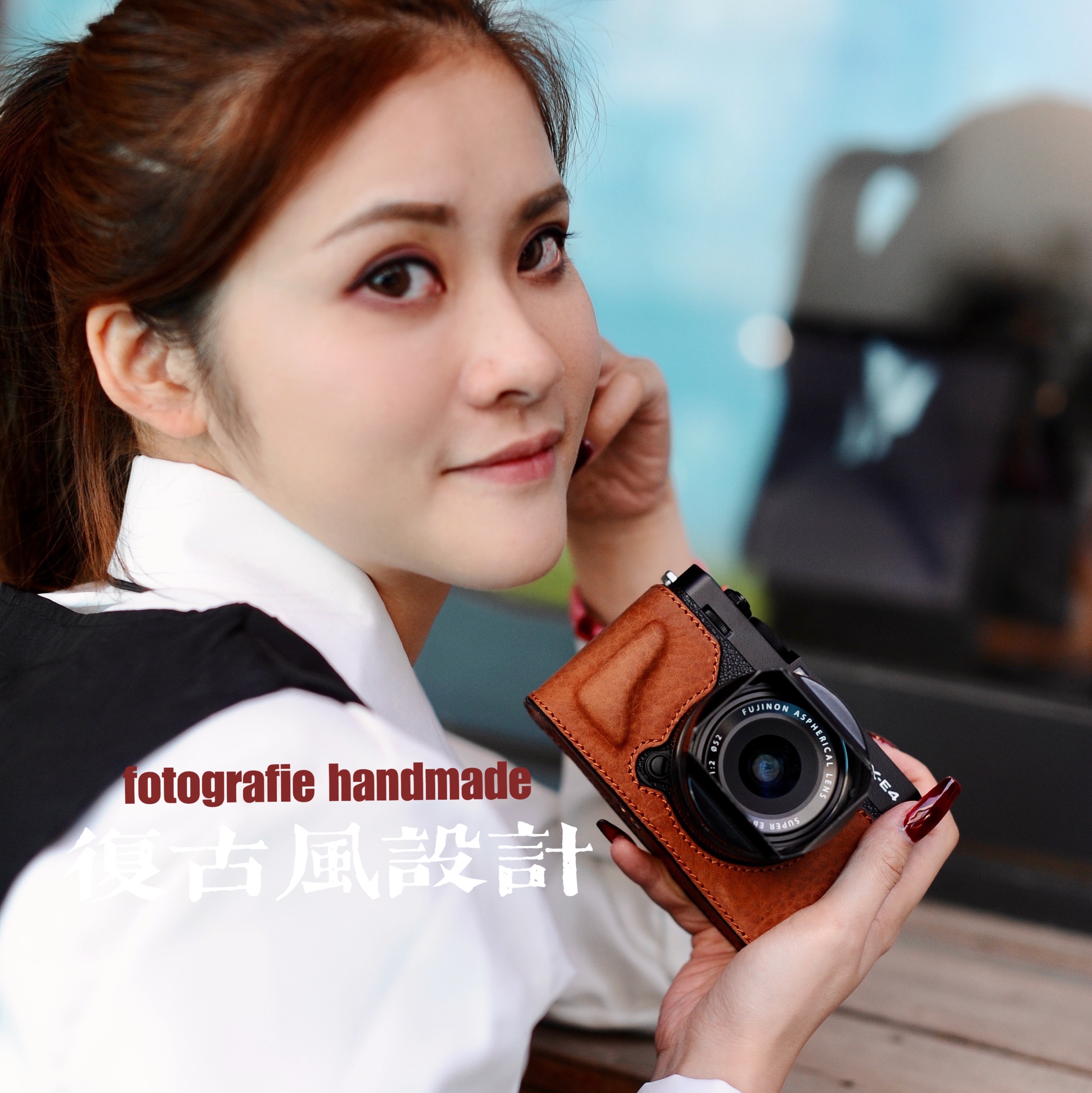 xe4 hand for camera leather sheath protective sheath sheath half cover base camera bag suitable for Fuji