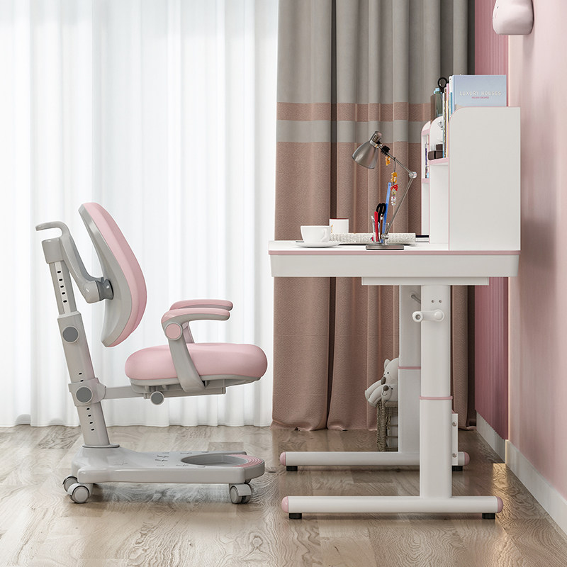 Children's study desk primary school desk can lift table solid wood particle board desk home desk and chair set