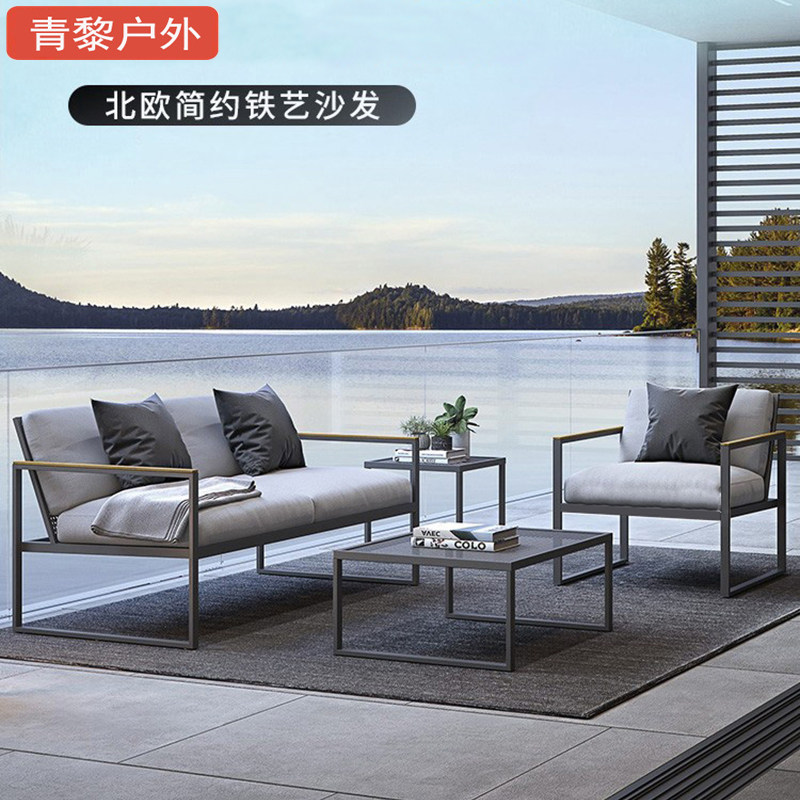 Nordic Outdoor Aluminum Alloy Cottage Tea Combined Solid Wood Small House Outdoor Garden Single Double