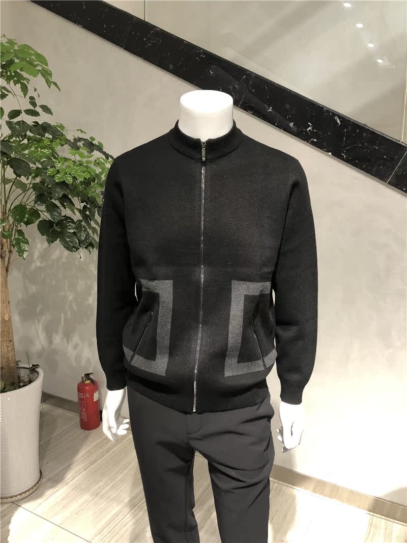 Quần áo nam chính hãng mùa thu và mùa đông thời trang kinh doanh mới Slim 100% len màu rắn len áo len nam 1980 nhân dân tệ áo hoodie nam