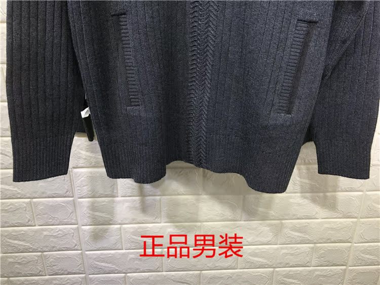 Bộ đếm thời trang thu đông chính hãng thời trang mới kinh doanh Slim 100% len không thể mua được áo len cardigan có dây kéo 2 màu áo sơ mi nam