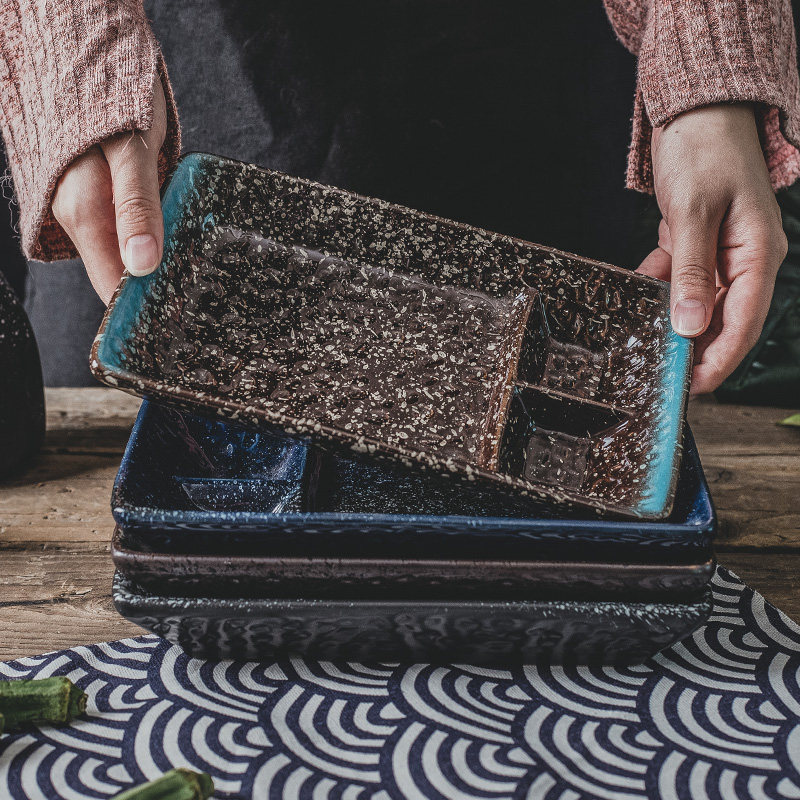 Day-style oil disc separating disc Home Trig with dipping disc Ceramic Sushi Dish dumplings Tray Restaurant-Taobao