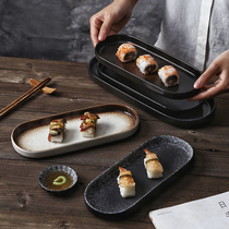 With disc day style and style Cuisine Dinner Plate Creative Dessert Disc ceramic strip Plate Sushi Pan