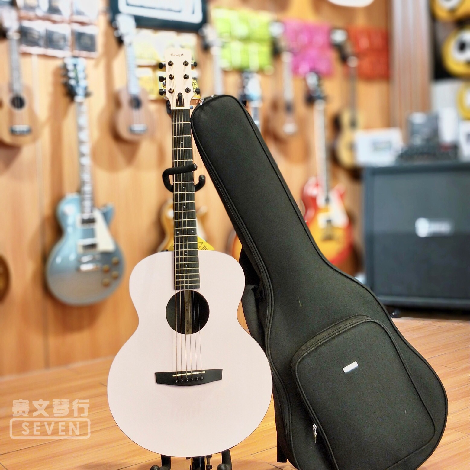 Saivenqin line enya enya enya EM-X1P electric box pink travel guitar 36 inch cute girl heart