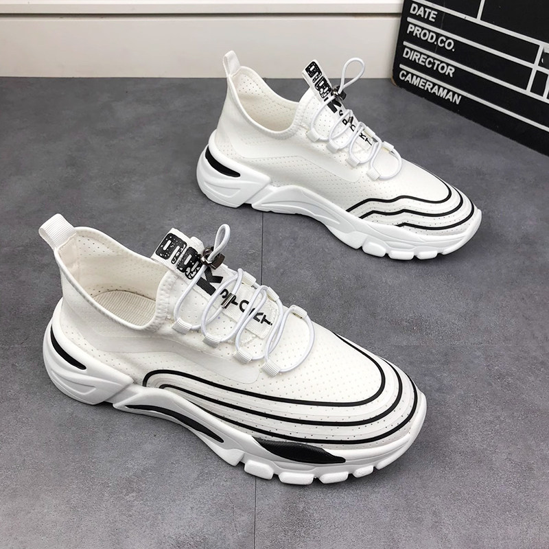 European station ~ summer new low - gang mesh air breathable thick sole increase shoes lightweight sports shoes trend men shoes